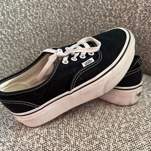 Vans Black and White Canvas Shoes